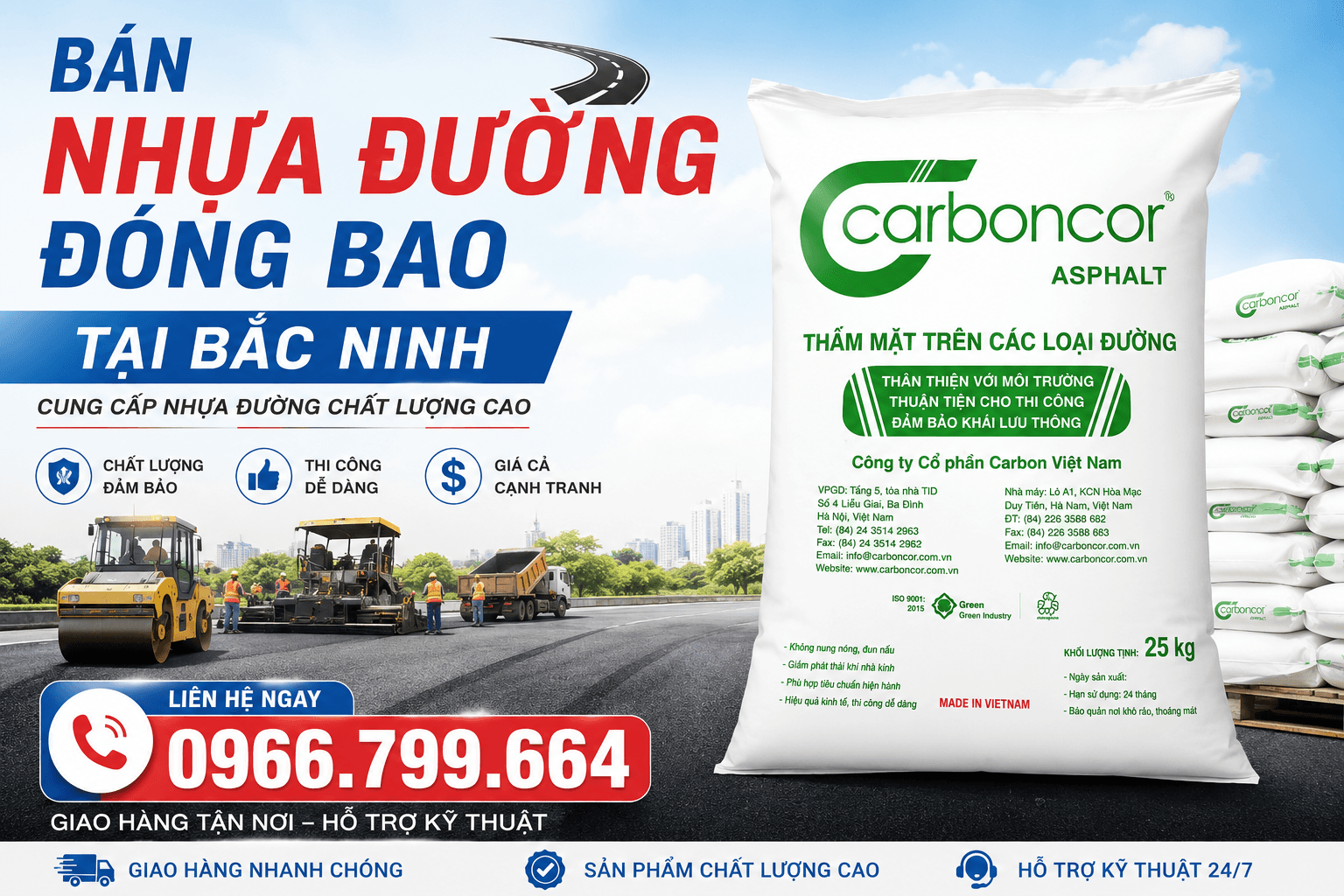 Bán Nhựa Đường Đóng Bao ở Bắc Ninh