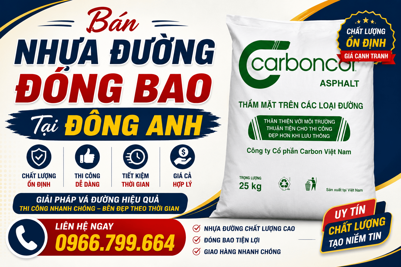 Bán Nhựa Đường Đóng Bao ở Đông Anh