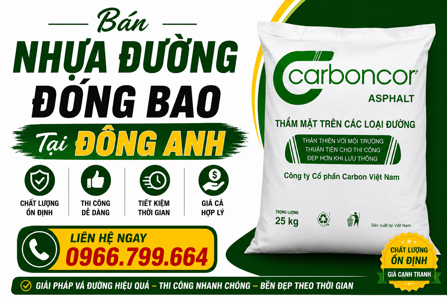 Bán Nhựa Đường Đóng Bao ở Tại Đông Anh