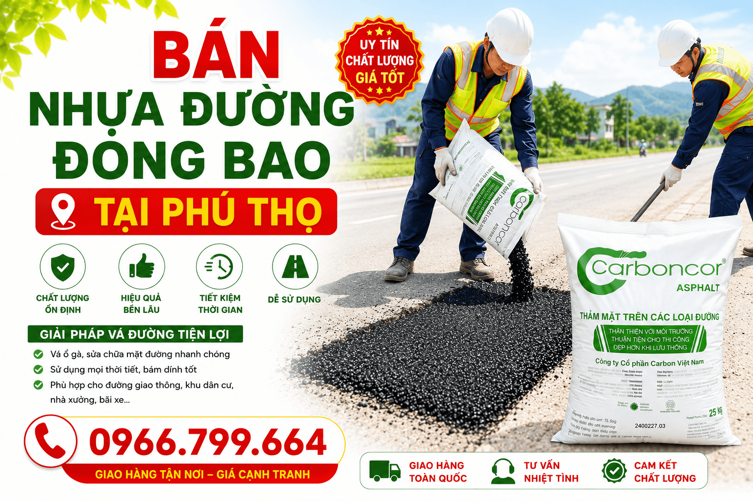Bán Nhựa Đường Đóng Bao ở Tại Phú Thọ