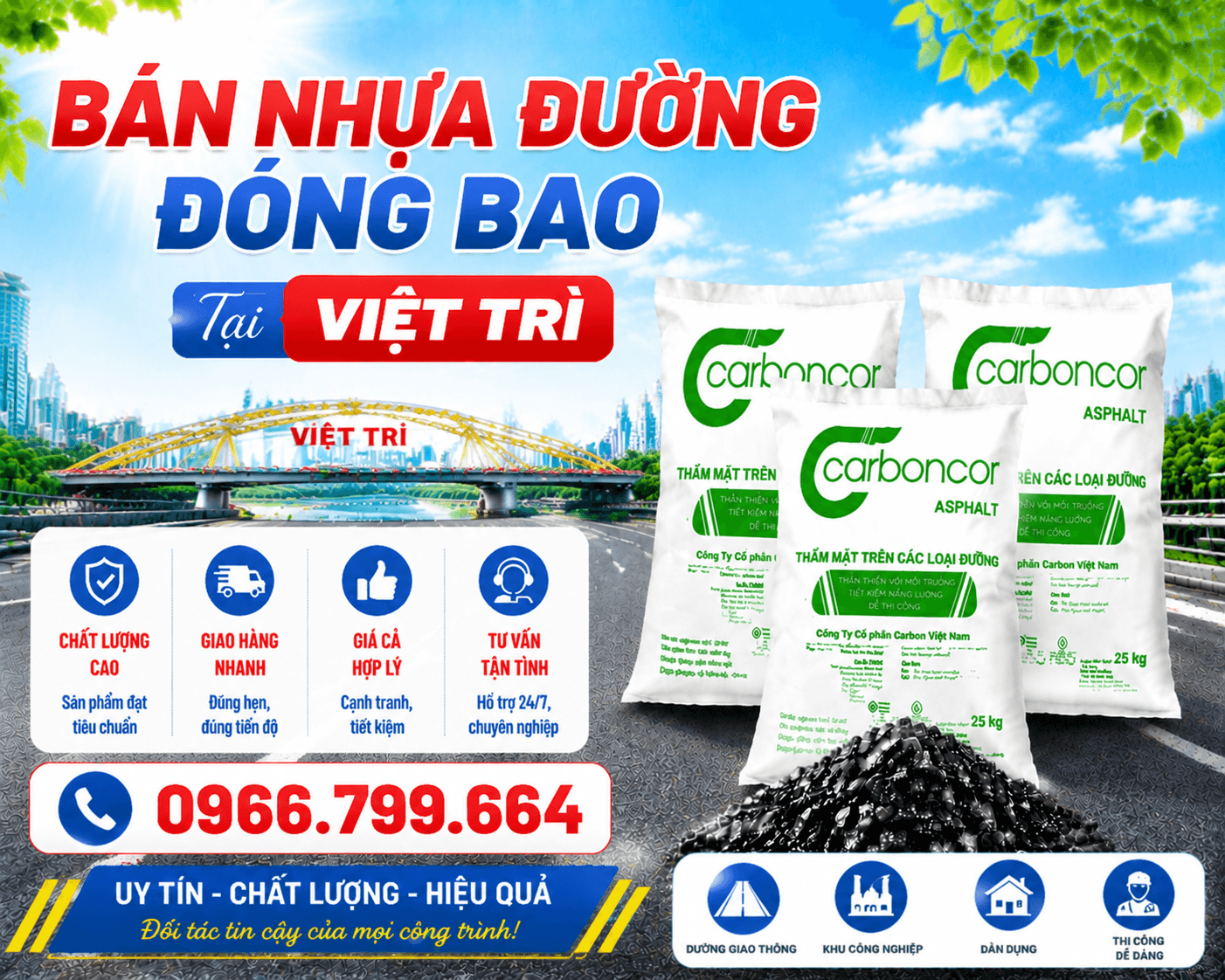 Bán Nhựa Đường Đóng Bao ở Tại Việt Trì