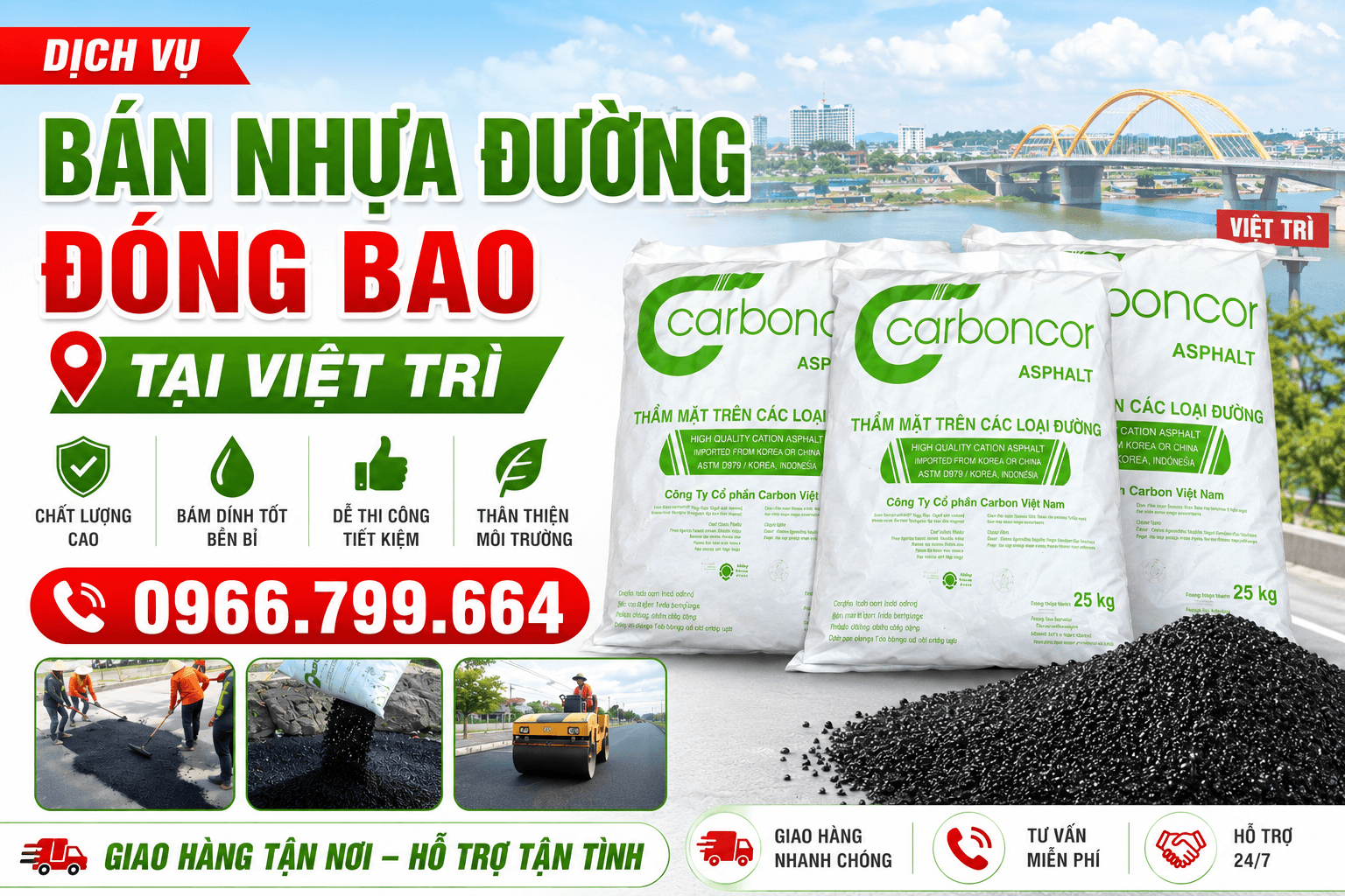 Bán Nhựa Đường Đóng Bao ở Việt Trì