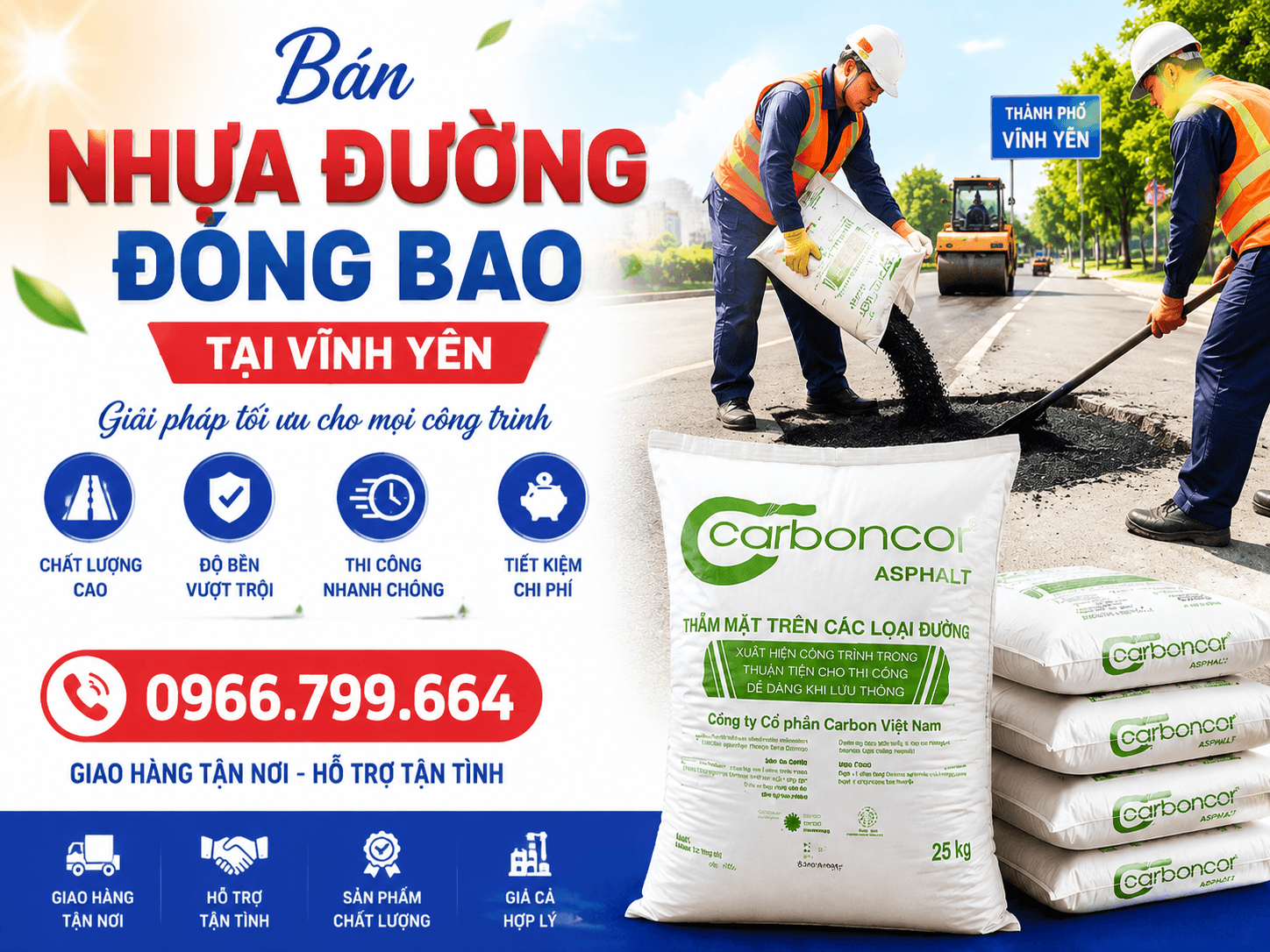 Bán Nhựa Đường Đóng Bao ở Vĩnh Yên