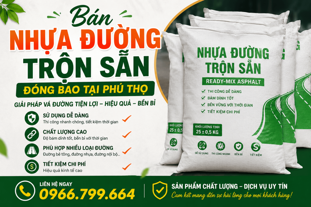 Bán Nhựa Đường Trộn Sẵn Đóng Bao