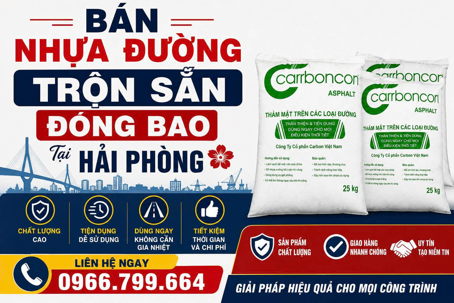 Bán Nhựa Đường Trộn Sẵn Đóng Bao ở Hải Phòng