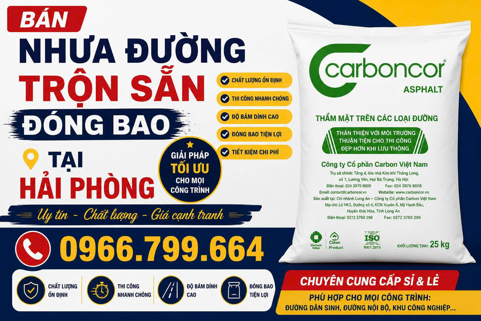 Bán Nhựa Đường Trộn Sẵn Đóng Bao ở Tại Hải Phòng