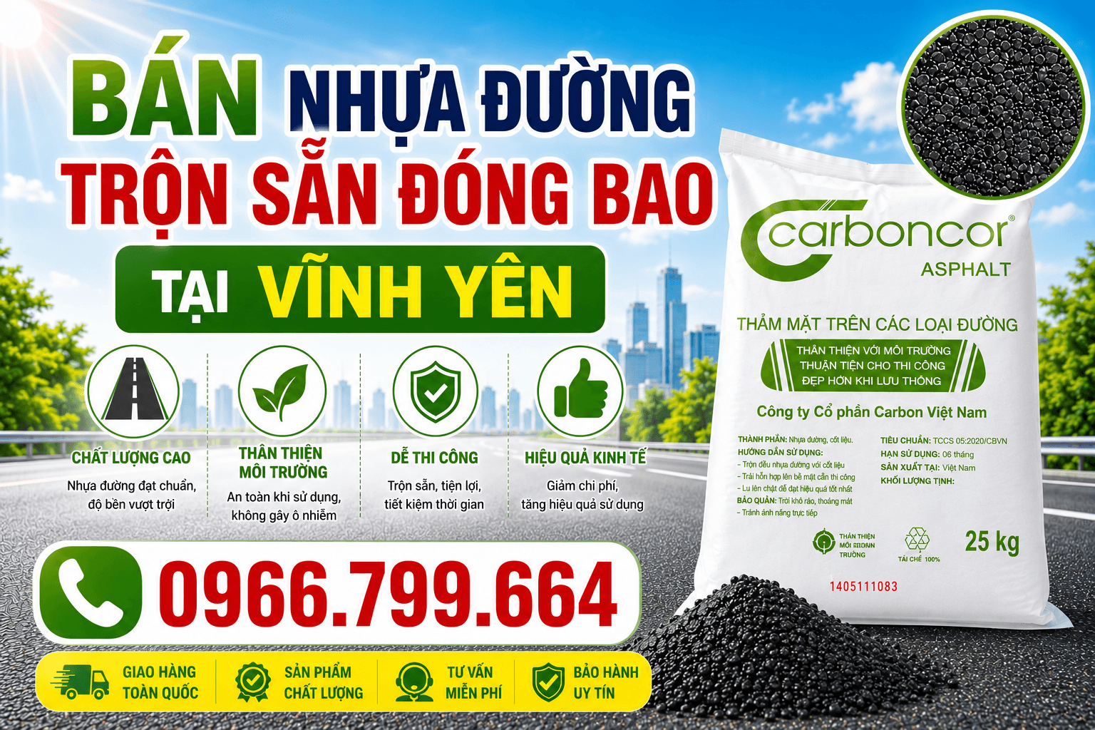 Bán Nhựa Đường Trộn Sẵn Đóng Bao ở Tại Vĩnh Yên