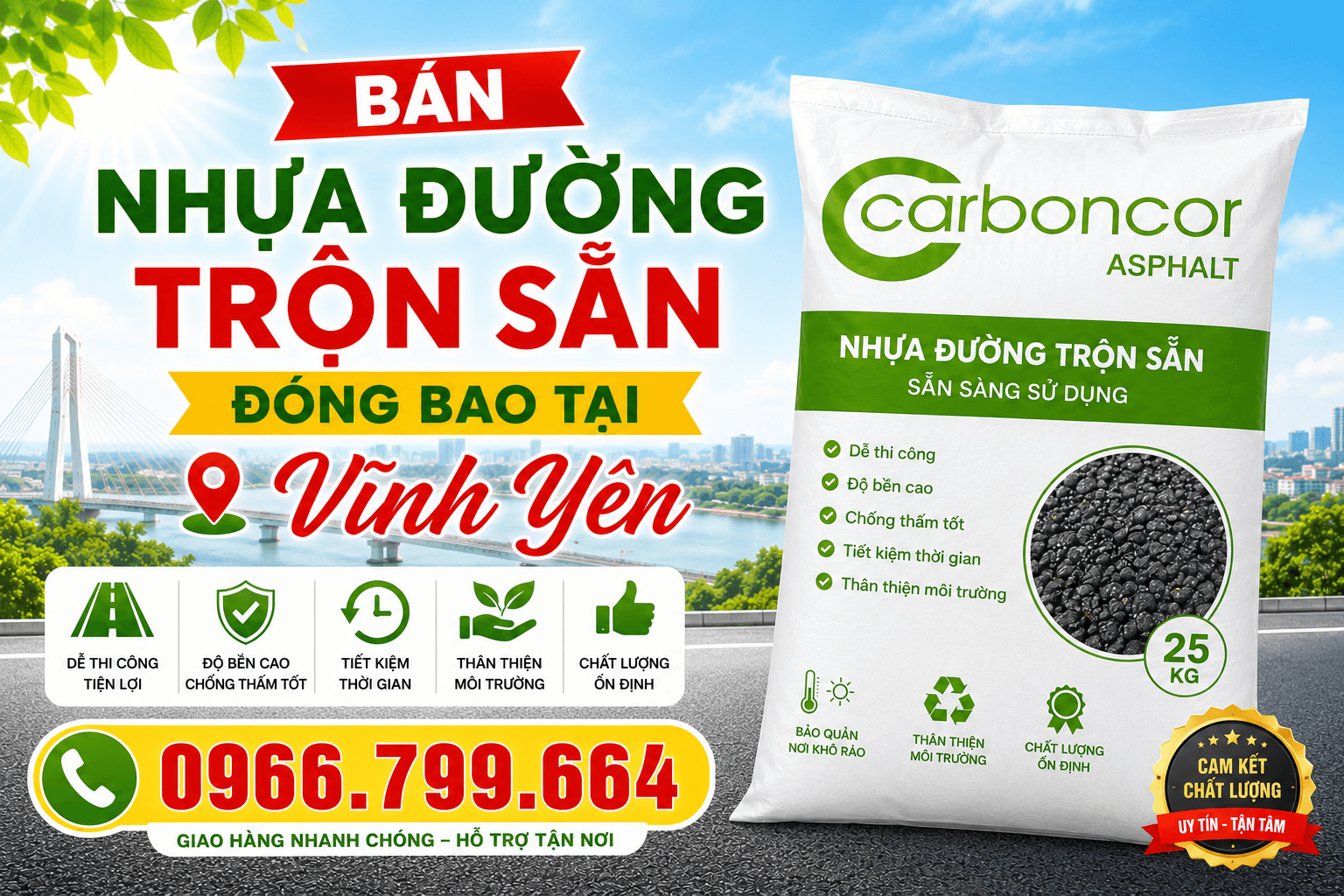 Bán Nhựa Đường Trộn Sẵn Đóng Bao ở Vĩnh Yên