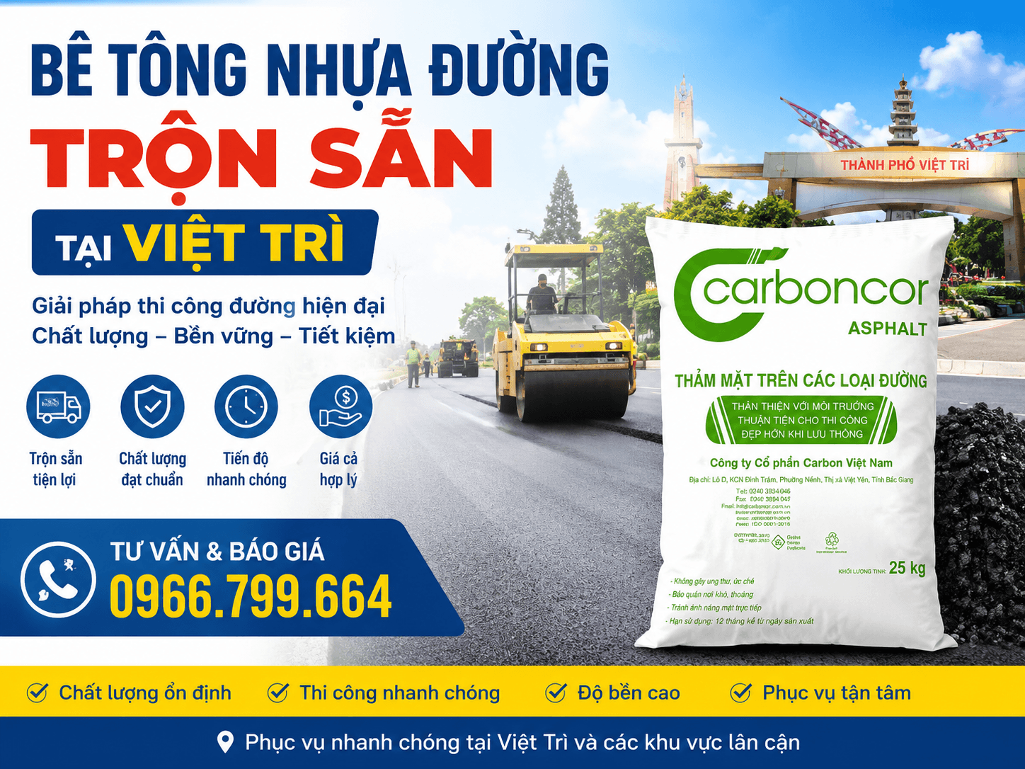 Bê Tông Nhựa Đường Trộn Sẵn ở Tại Việt Trì