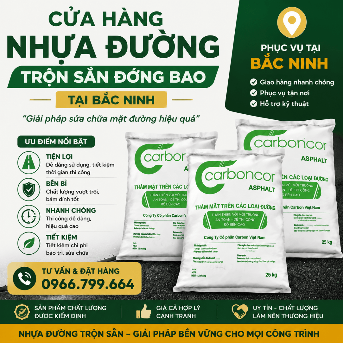 Cửa Hàng Nhựa Đường Trộn Sẵn Đóng Bao