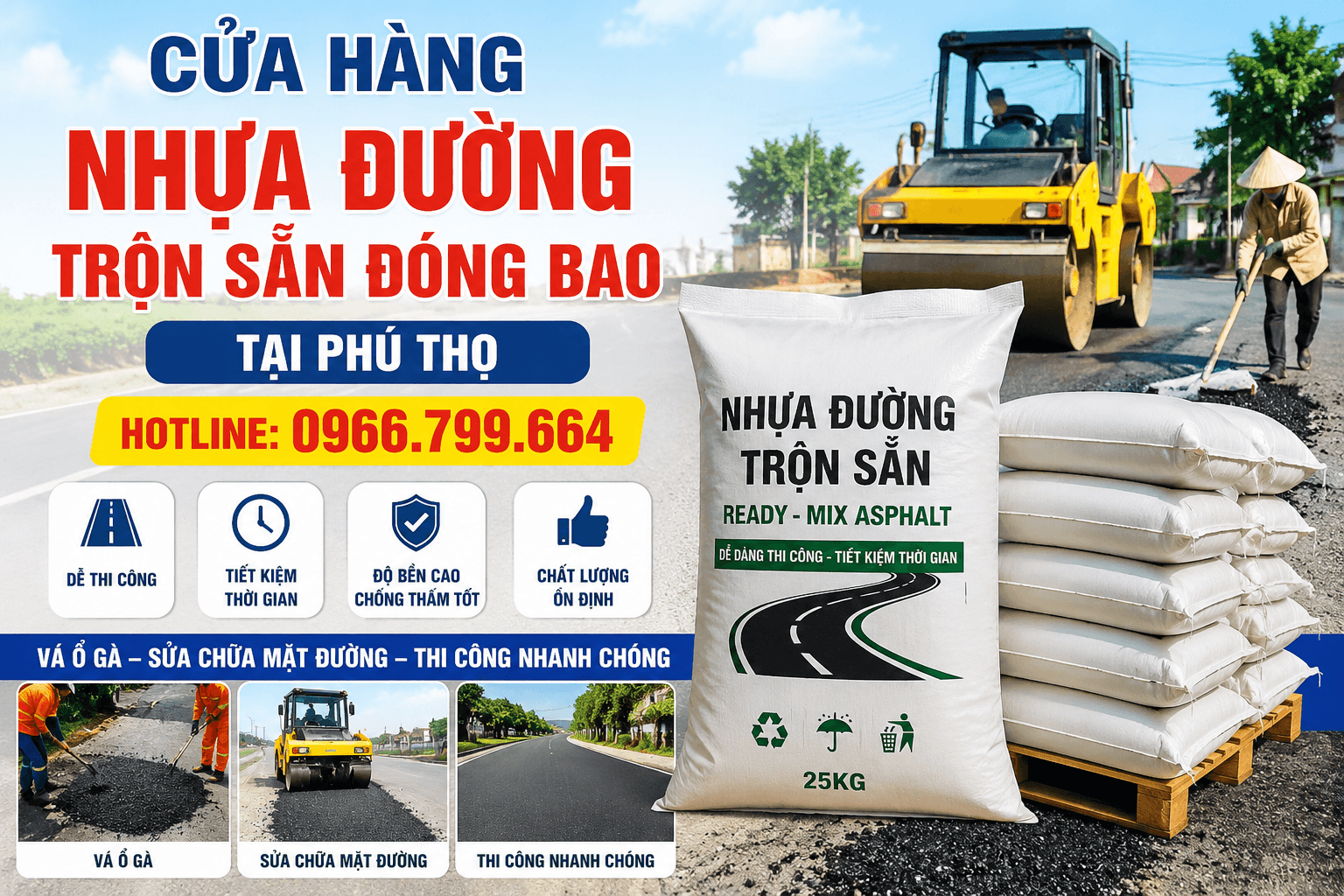 Cửa Hàng Nhựa Đường Trộn Sẵn Đóng Bao Phú Thọ
