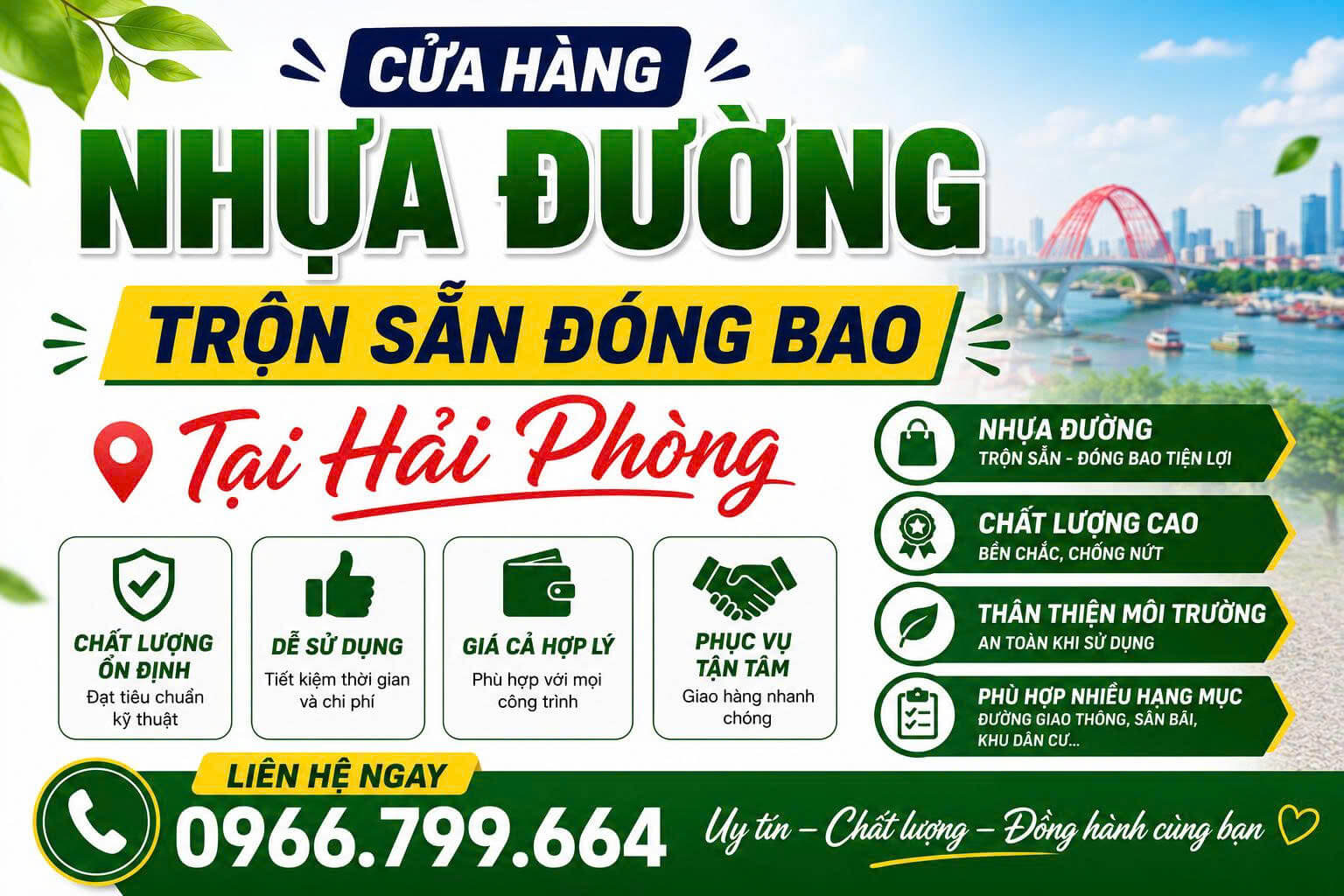 Cửa Hàng Nhựa Đường Trộn Sẵn Đóng Bao Tại Hải Phòng