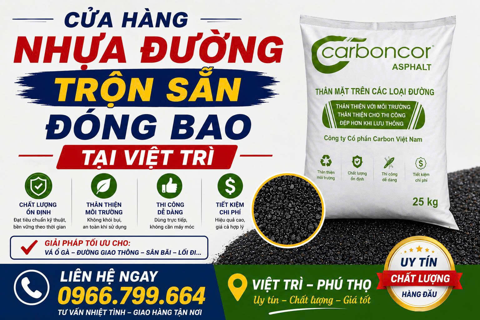 Cửa Hàng Nhựa Đường Trộn Sẵn Đóng Bao Tại Việt Trì