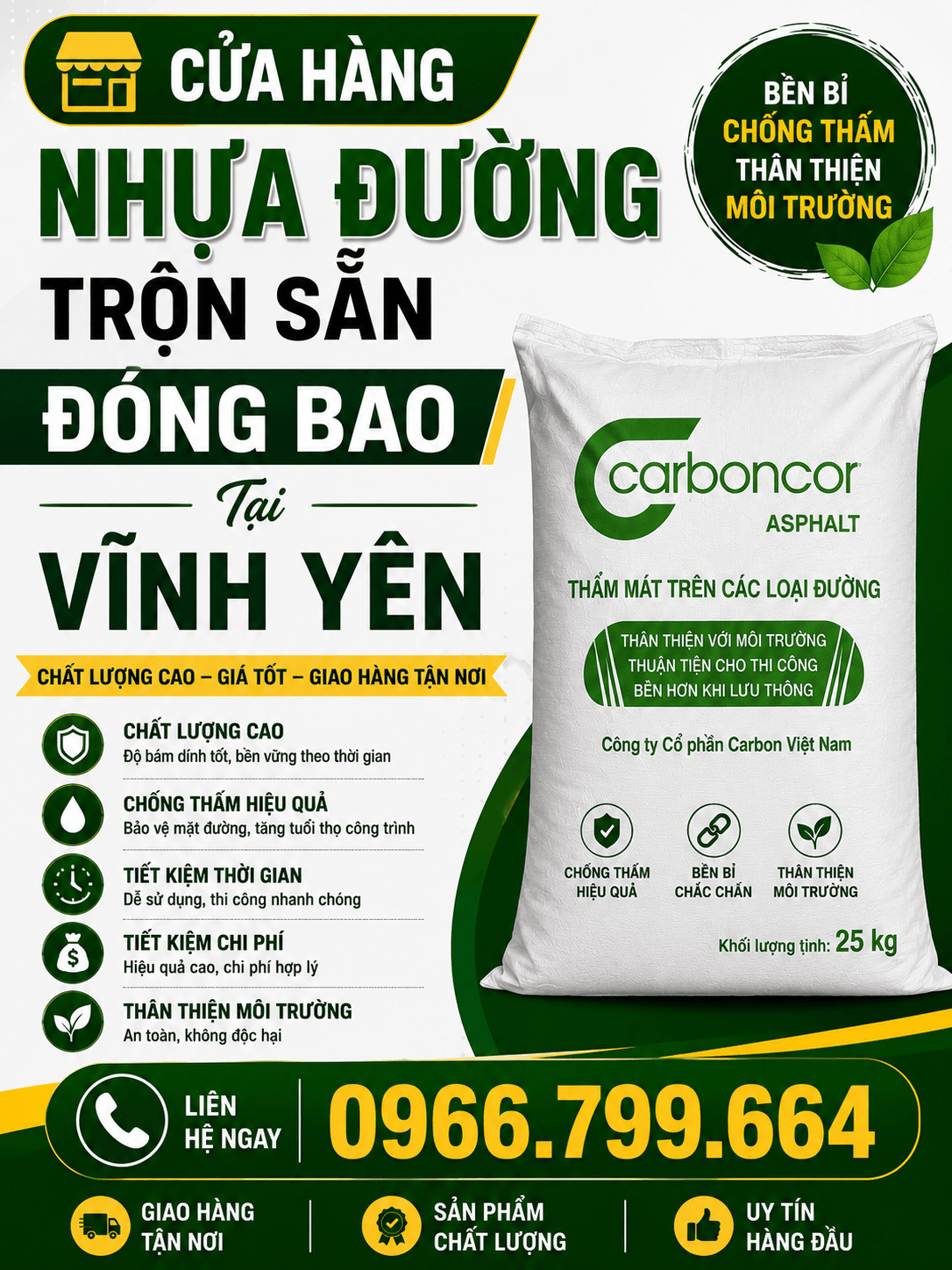 Cửa Hàng Nhựa Đường Trộn Sẵn Đóng Bao Tại Vĩnh Yên