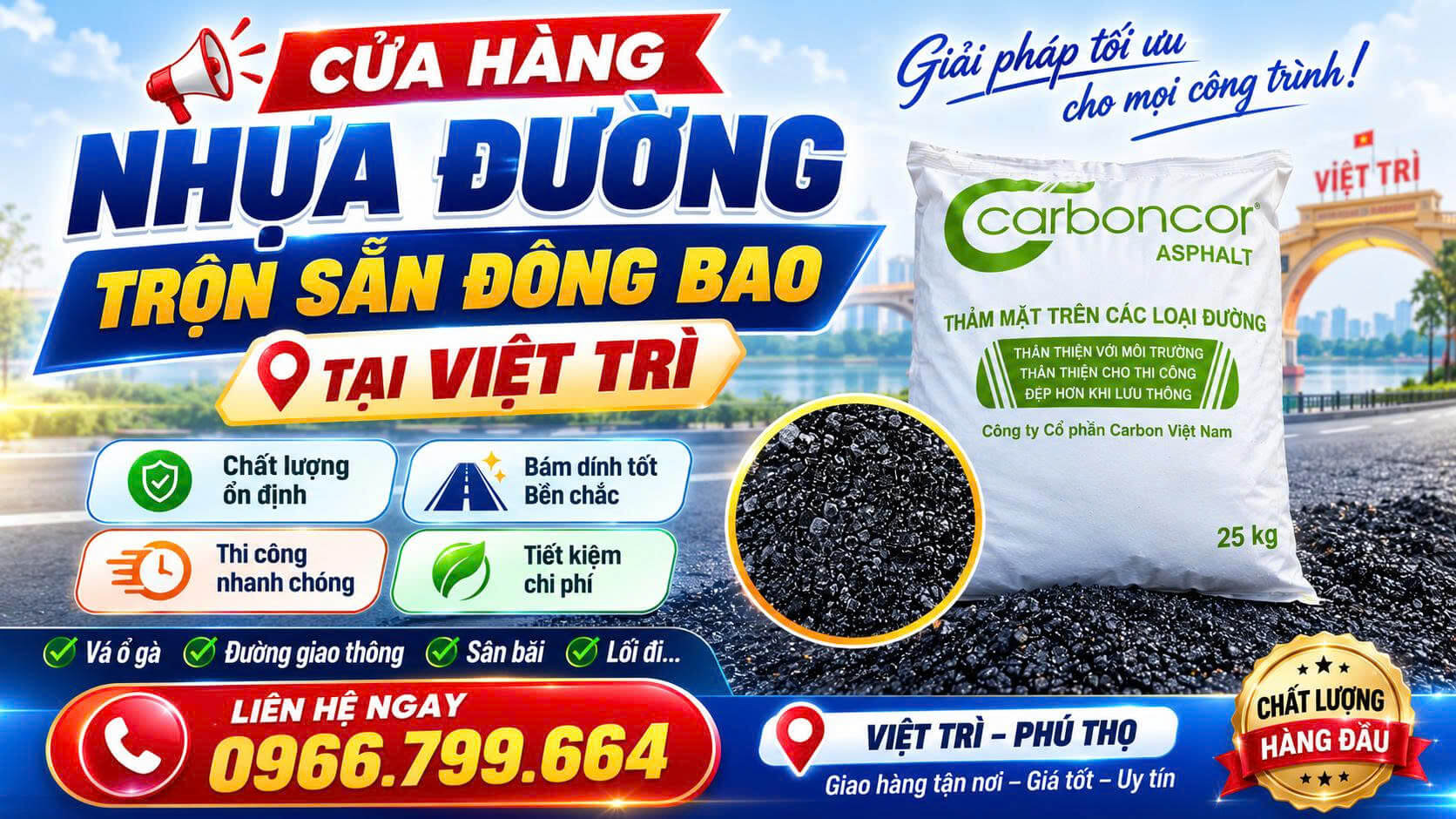Cửa Hàng Nhựa Đường Trộn Sẵn Đóng Bao Việt Trì