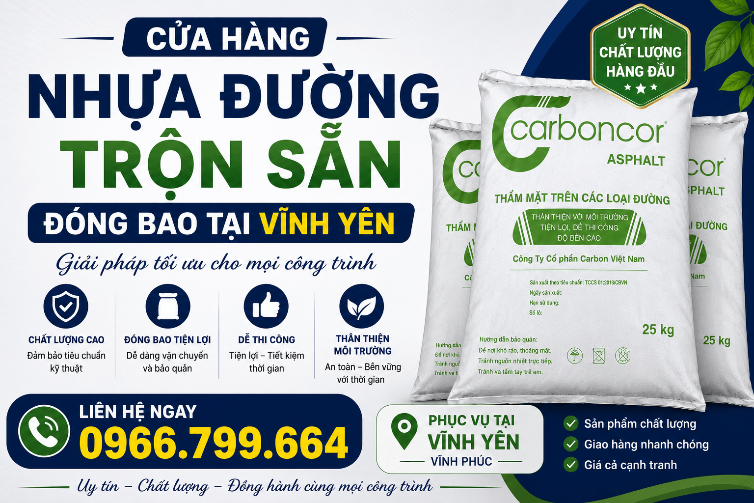 Cửa Hàng Nhựa Đường Trộn Sẵn Đóng Bao Vĩnh Yên