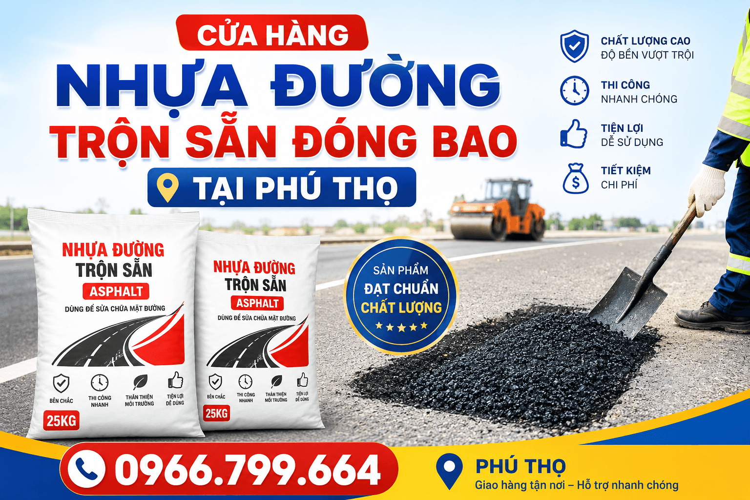 Cửa Hàng Nhựa Đường Trộn Sẵn Đóng Bao ở Phú Thọ