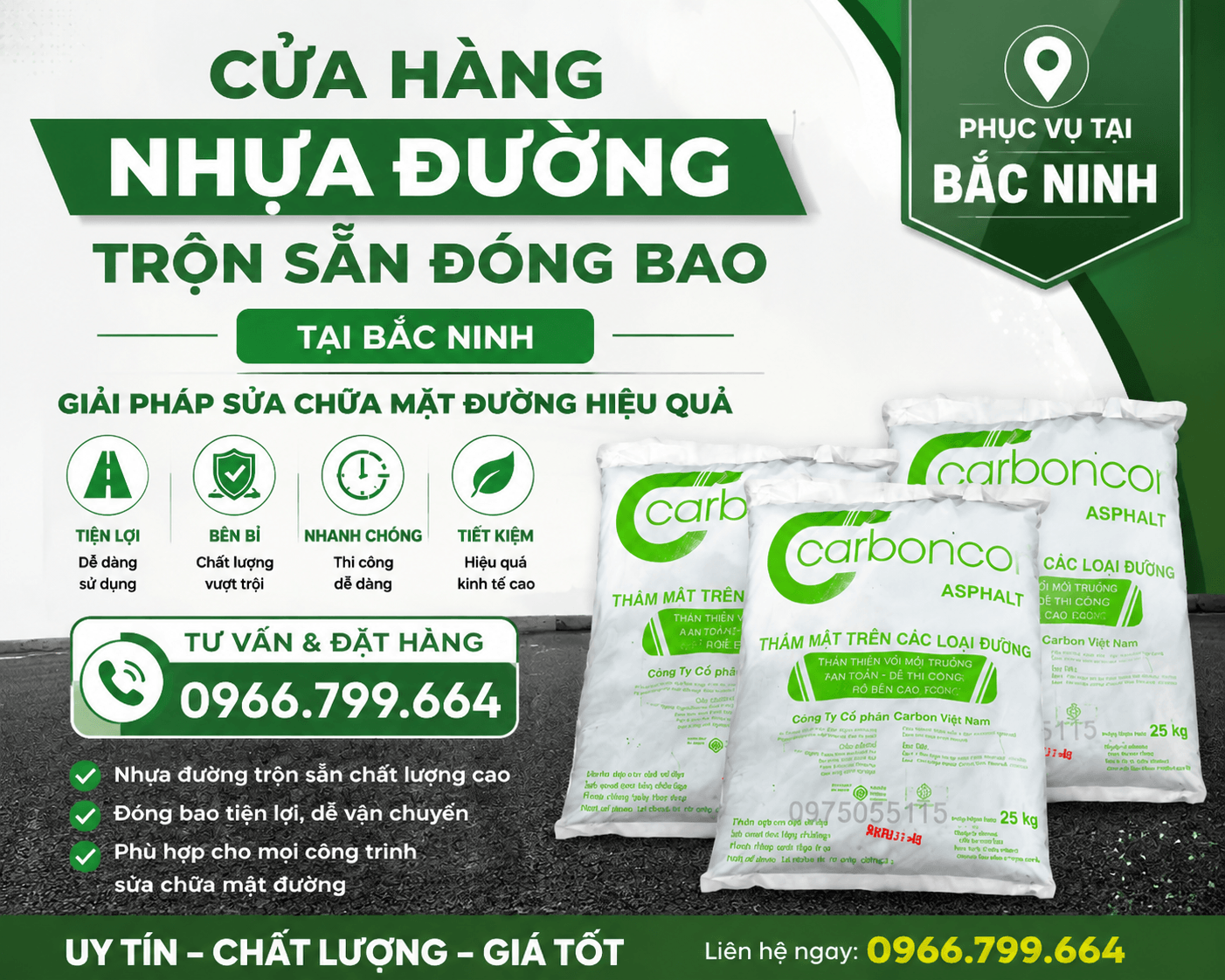 Cửa Hàng Nhựa Đường Trộn Sẵn Đóng Bao tại Bắc Ninh