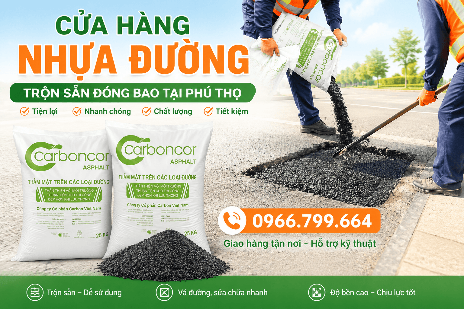 Cửa Hàng Nhựa Đường Trộn Sẵn Đóng Bao