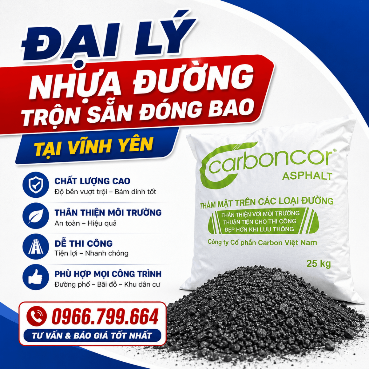 Đại Lý Nhựa Đường Trộn Sẵn Đóng Bao