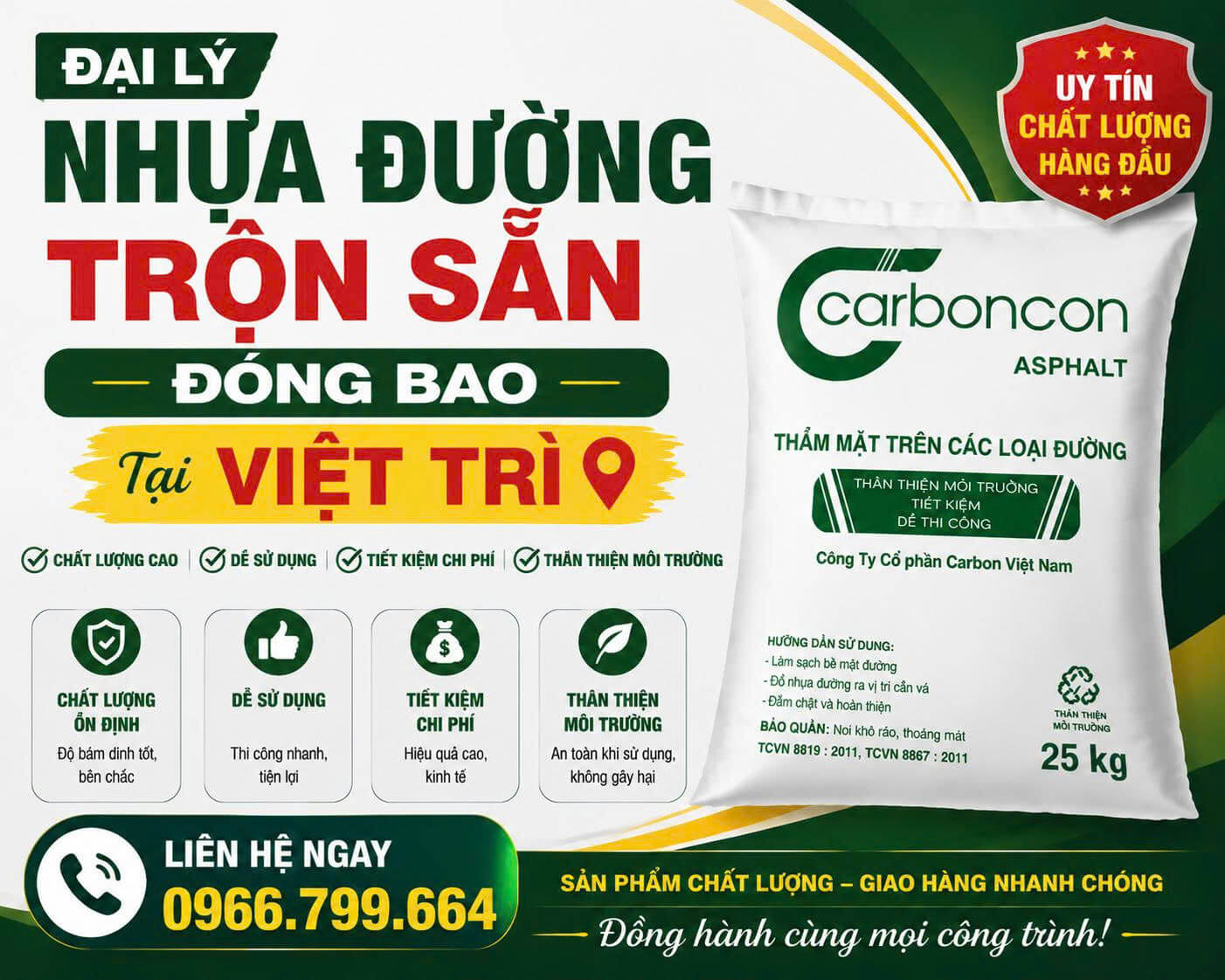 Đại Lý Nhựa Đường Trộn Sẵn Đóng Bao