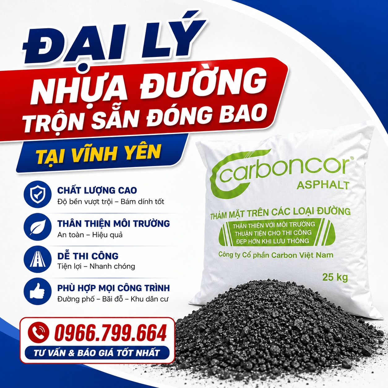 Đại Lý Nhựa Đường Trộn Sẵn Đóng Bao