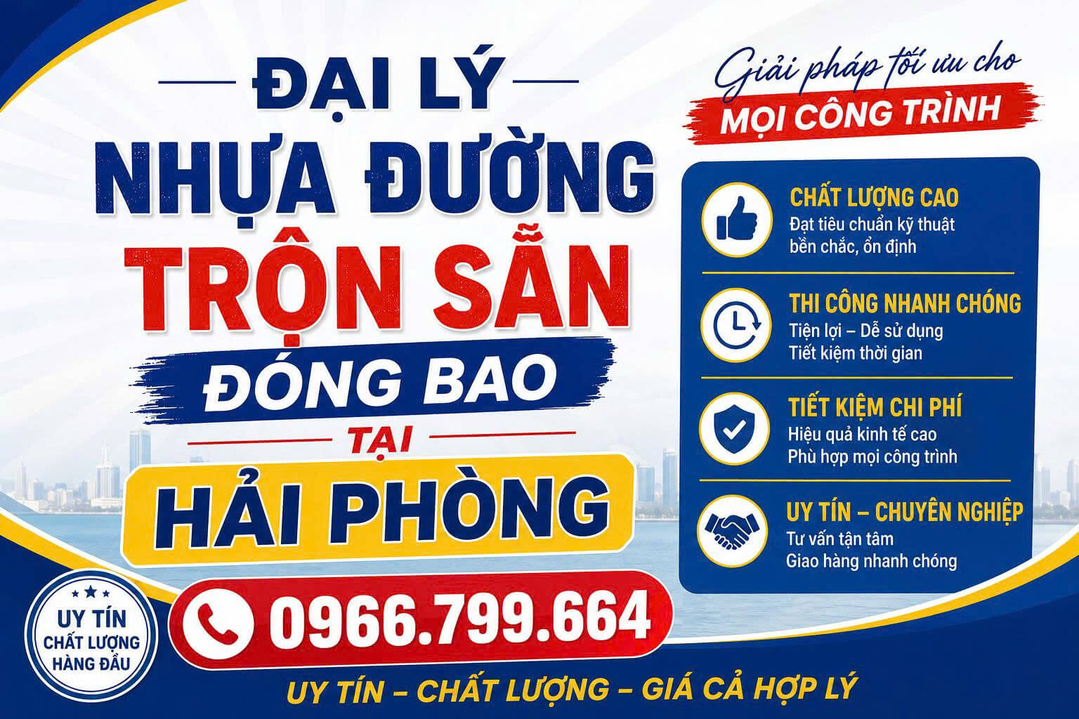 Đại Lý Nhựa Đường Trộn Sẵn Đóng Bao Hải Phòng