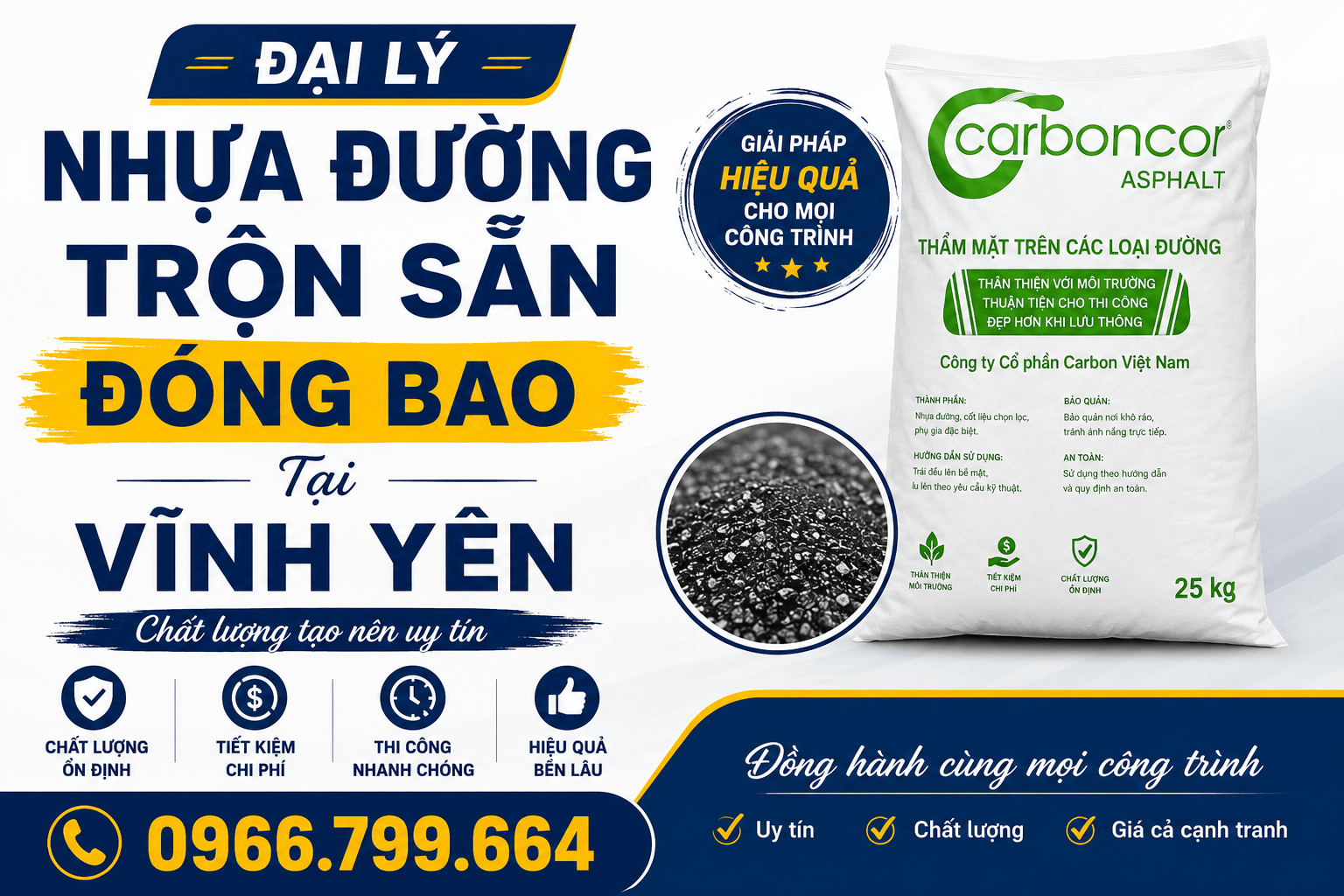 Đại Lý Nhựa Đường Trộn Sẵn Đóng Bao ở Vĩnh Yên