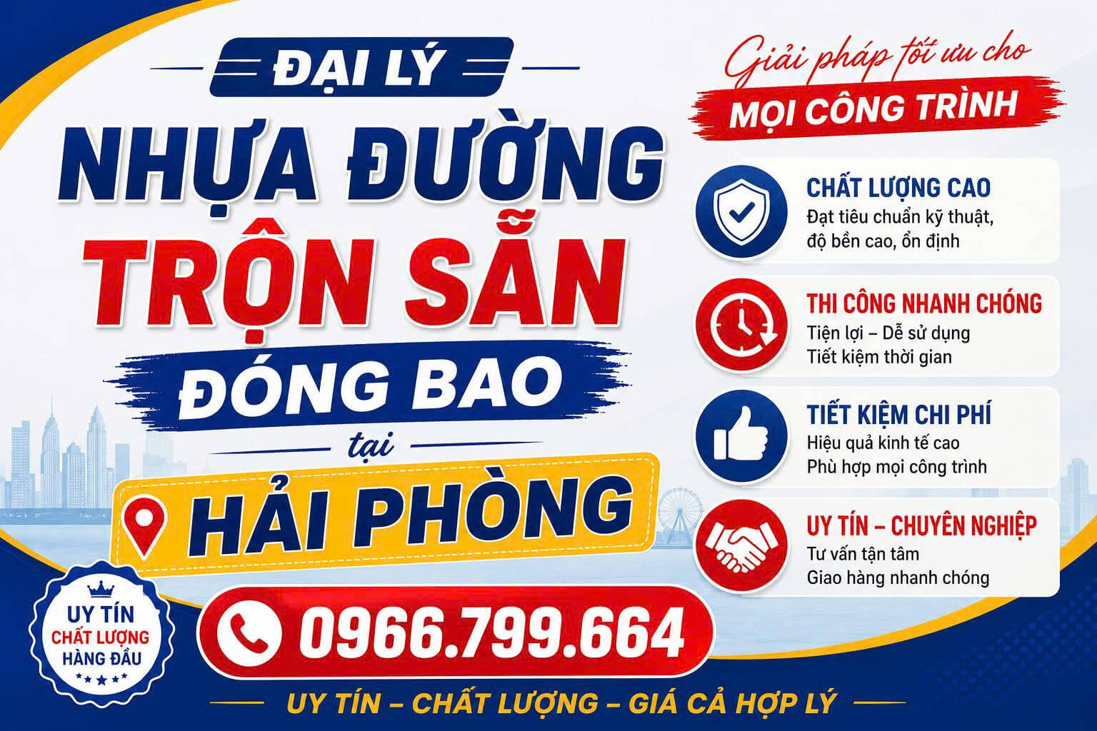 Đại Lý Nhựa Đường Trộn Sẵn Đóng Bao ở tại Hải Phòng