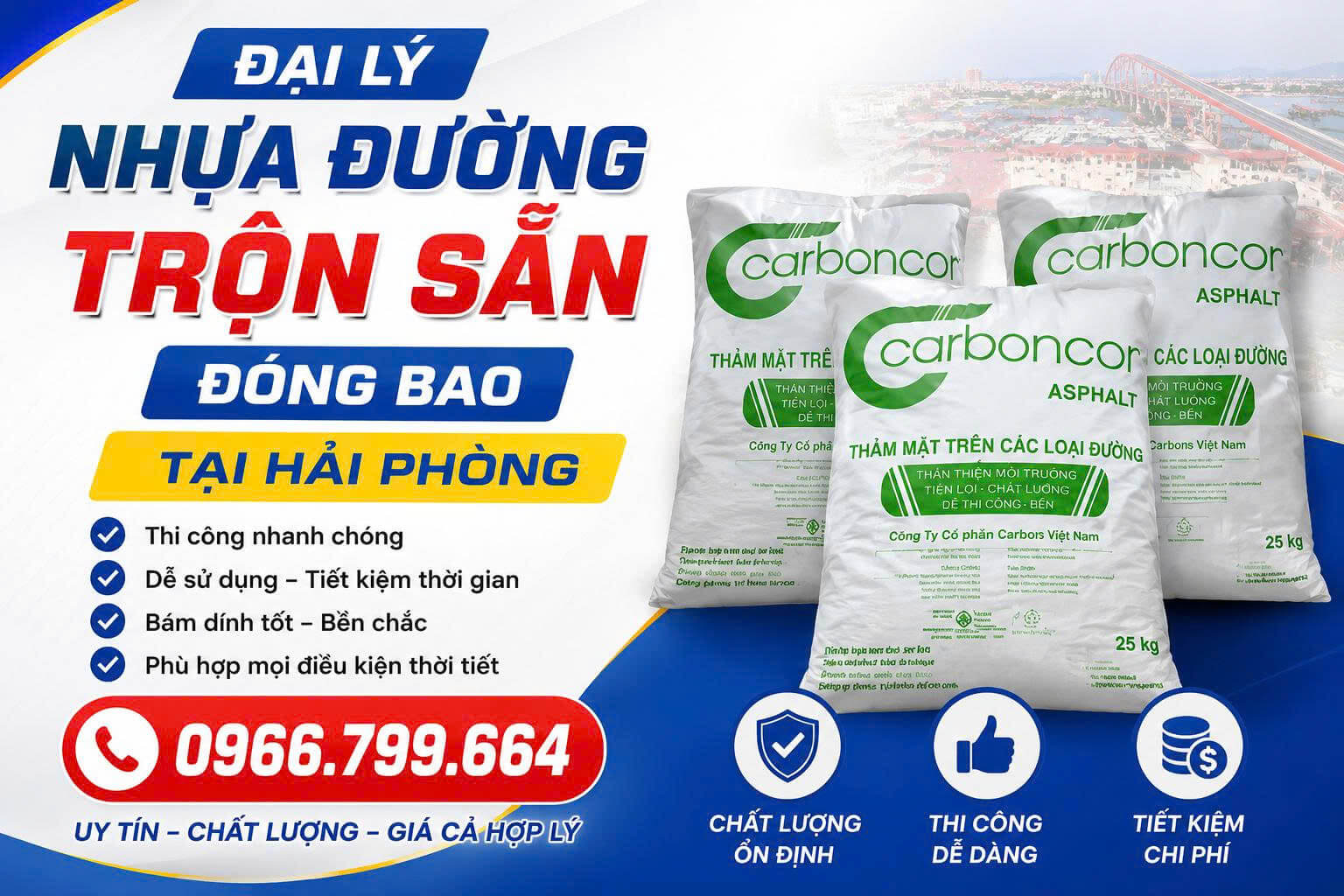 Đại Lý Nhựa Đường Trộn Sẵn Đóng Bao