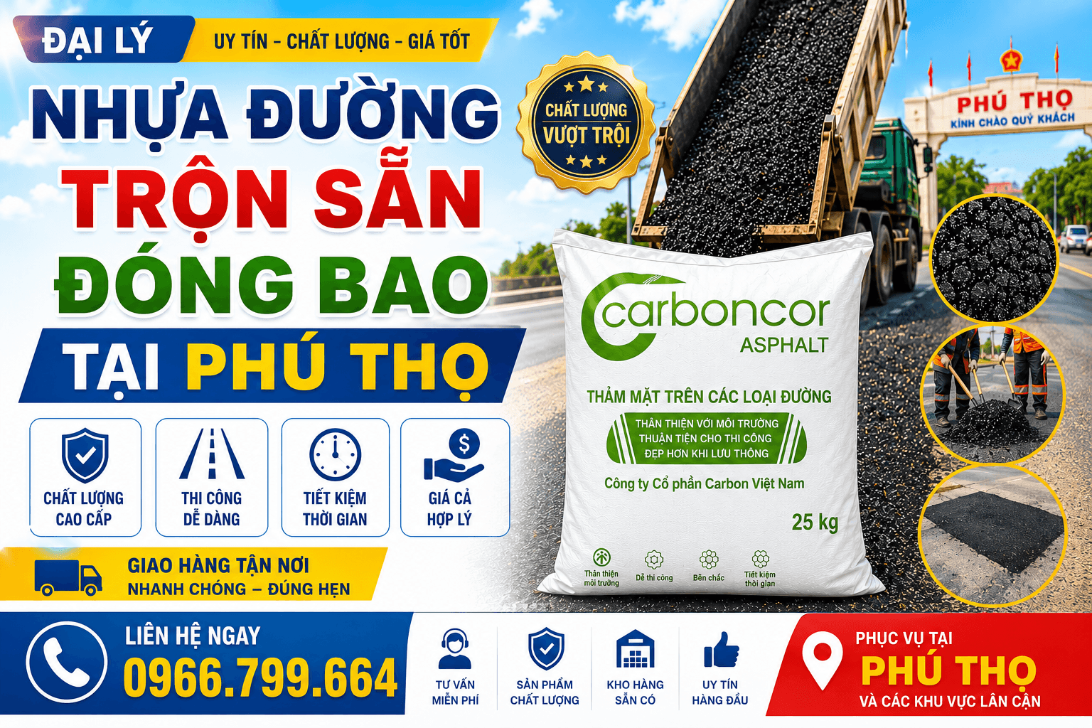Đại Lý Nhựa Đường Trộn Sẵn Đóng Bao