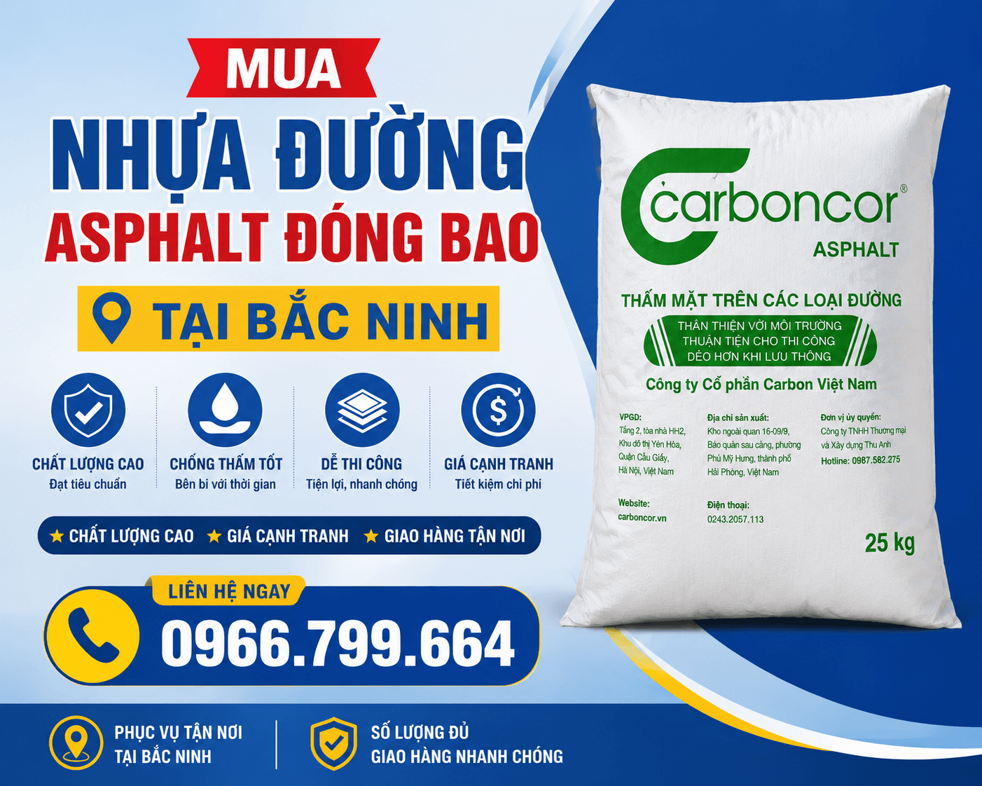Mua Nhựa Đường Asphalt Đóng Bao Bắc Ninh