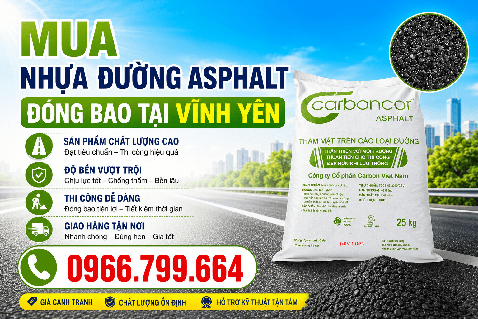 Mua Nhựa Đường Asphalt Đóng Bao Tại Vĩnh Yên