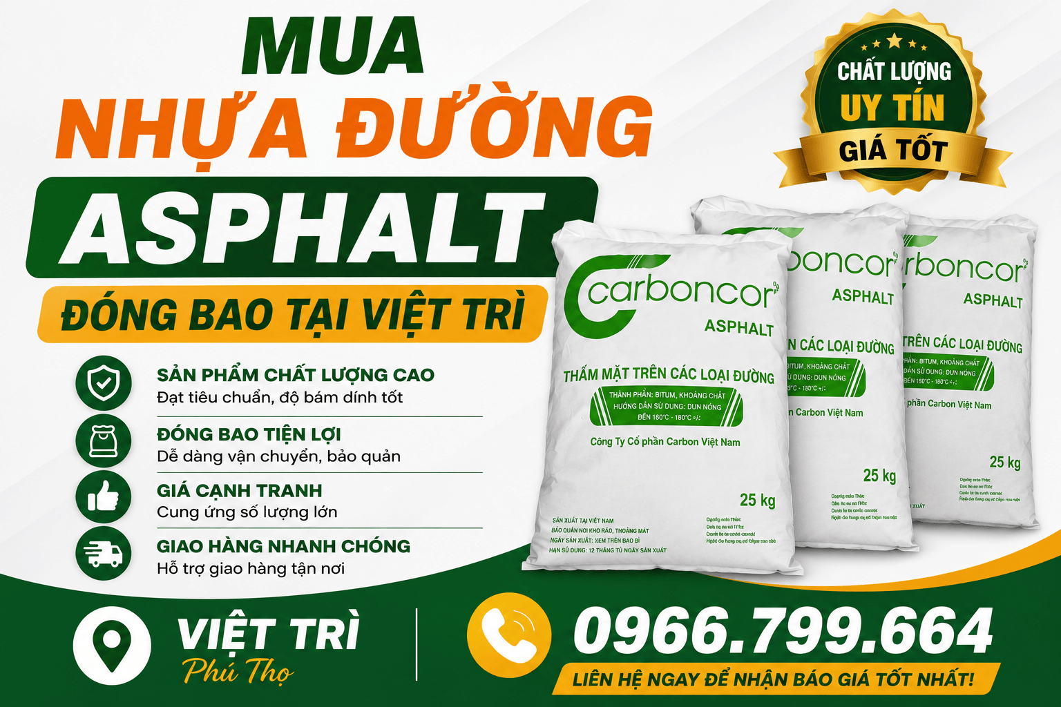 Mua Nhựa Đường Asphalt Đóng Bao Việt Trì