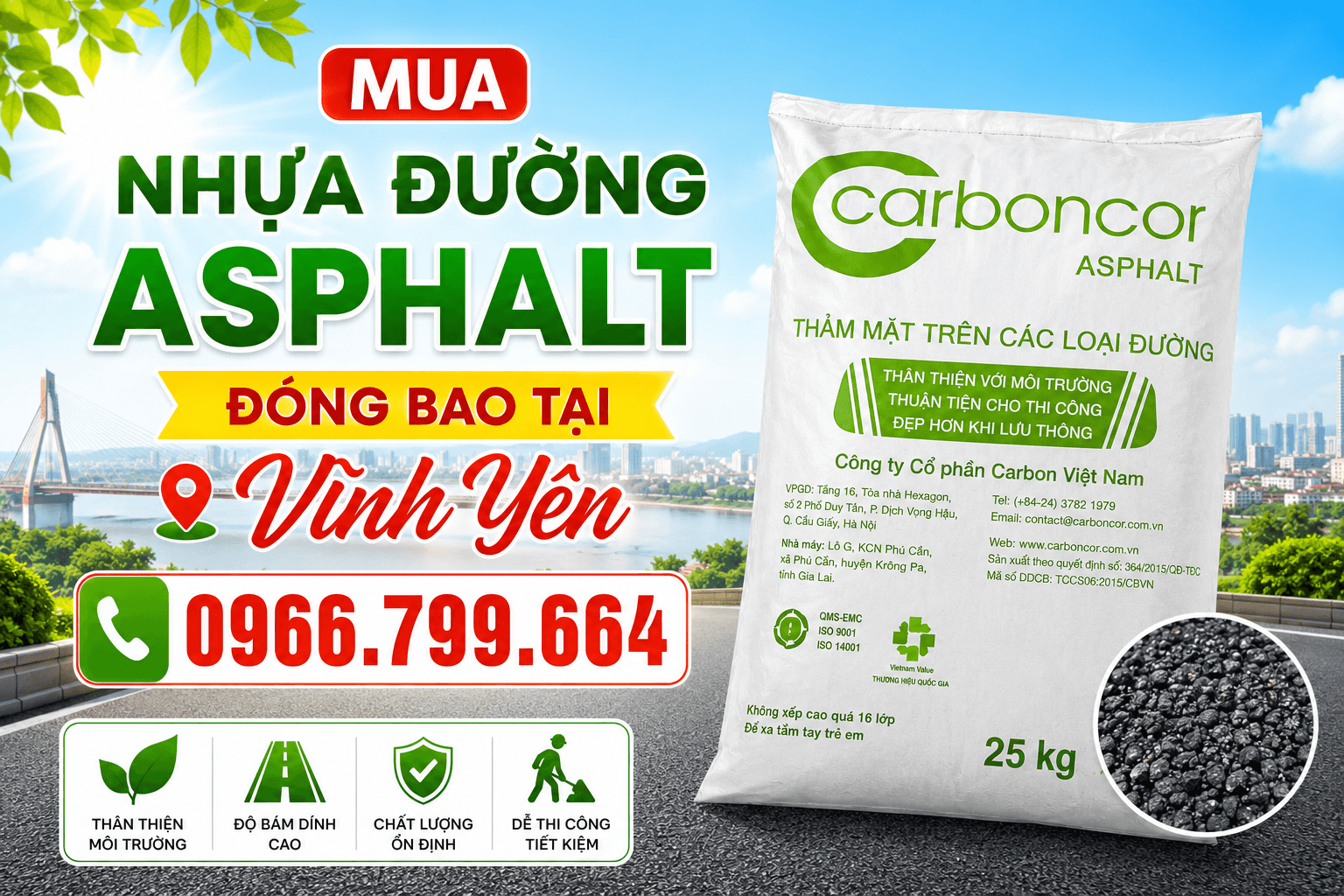 Mua Nhựa Đường Asphalt Đóng Bao Vĩnh Yên