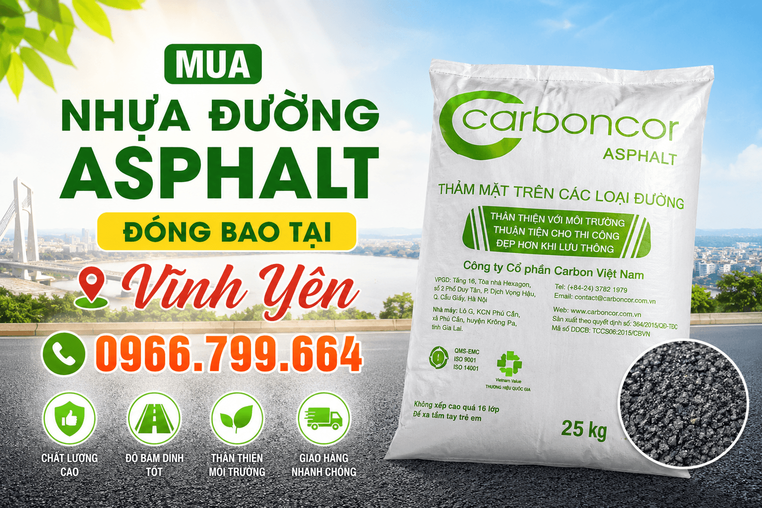 Mua Nhựa Đường Asphalt Đóng Bao ở Vĩnh Yên
