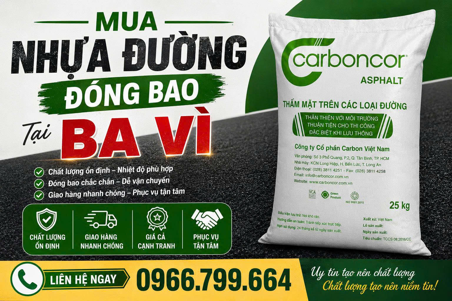 Mua Nhựa Đường Đóng Bao Ba Vì
