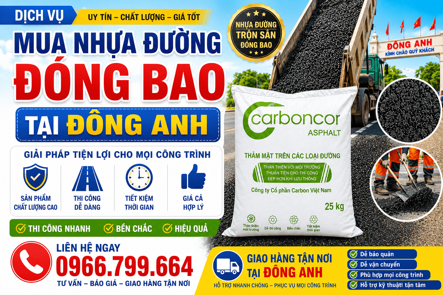 Mua Nhựa Đường Đóng Bao Đông Anh