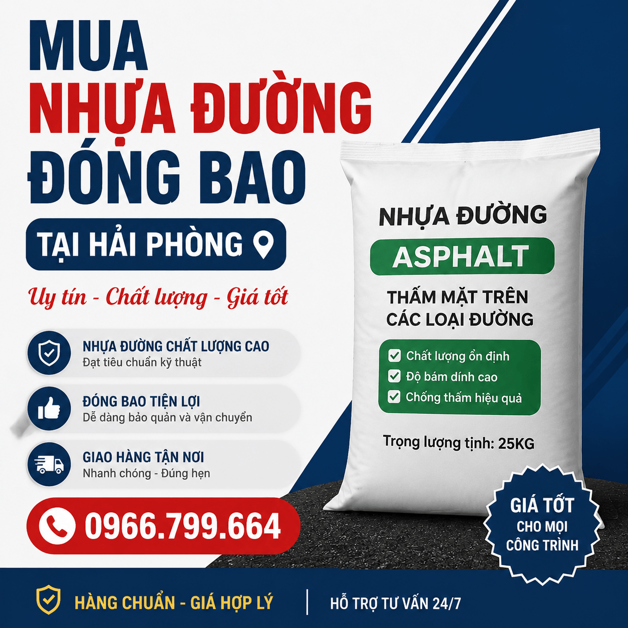 Mua Nhựa Đường Đóng Bao Hải Phòng
