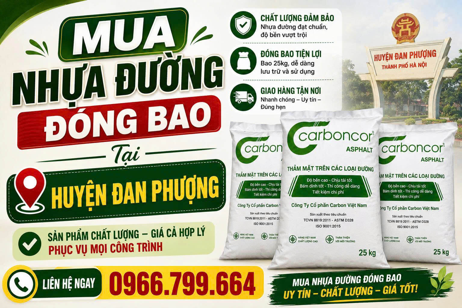 Mua Nhựa Đường Đóng Bao Huyện Đan Phượng