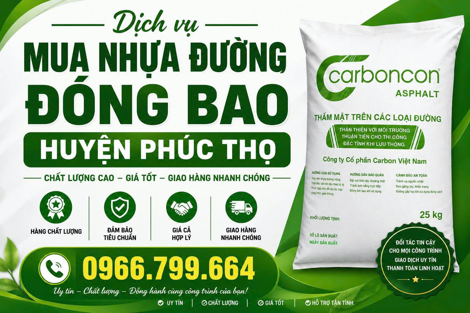 Mua Nhựa Đường Đóng Bao Huyện Phúc Thọ