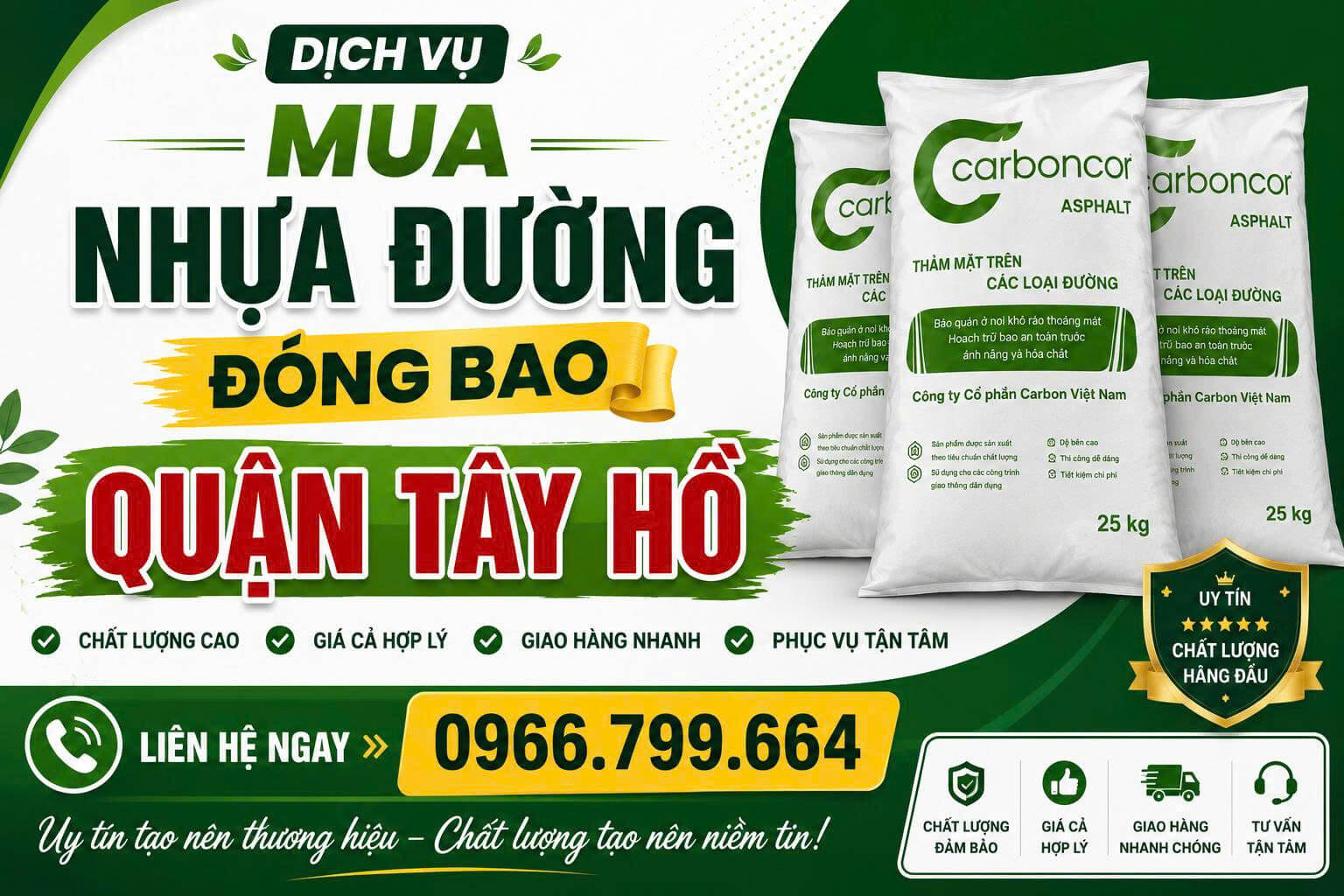 Mua Nhựa Đường Đóng Bao Quận Tây Hồ