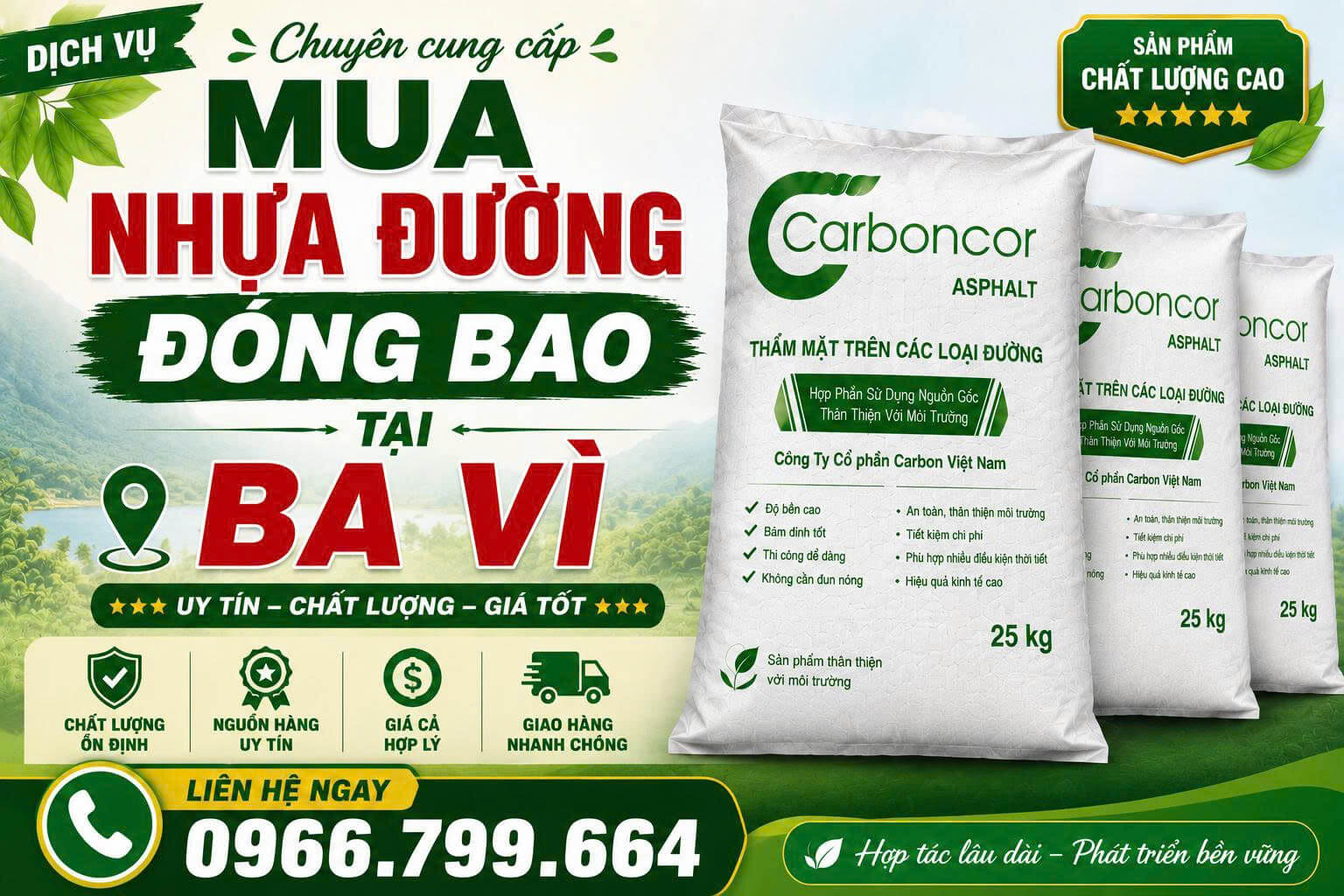 Mua Nhựa Đường Đóng Bao Tại Ba Vì