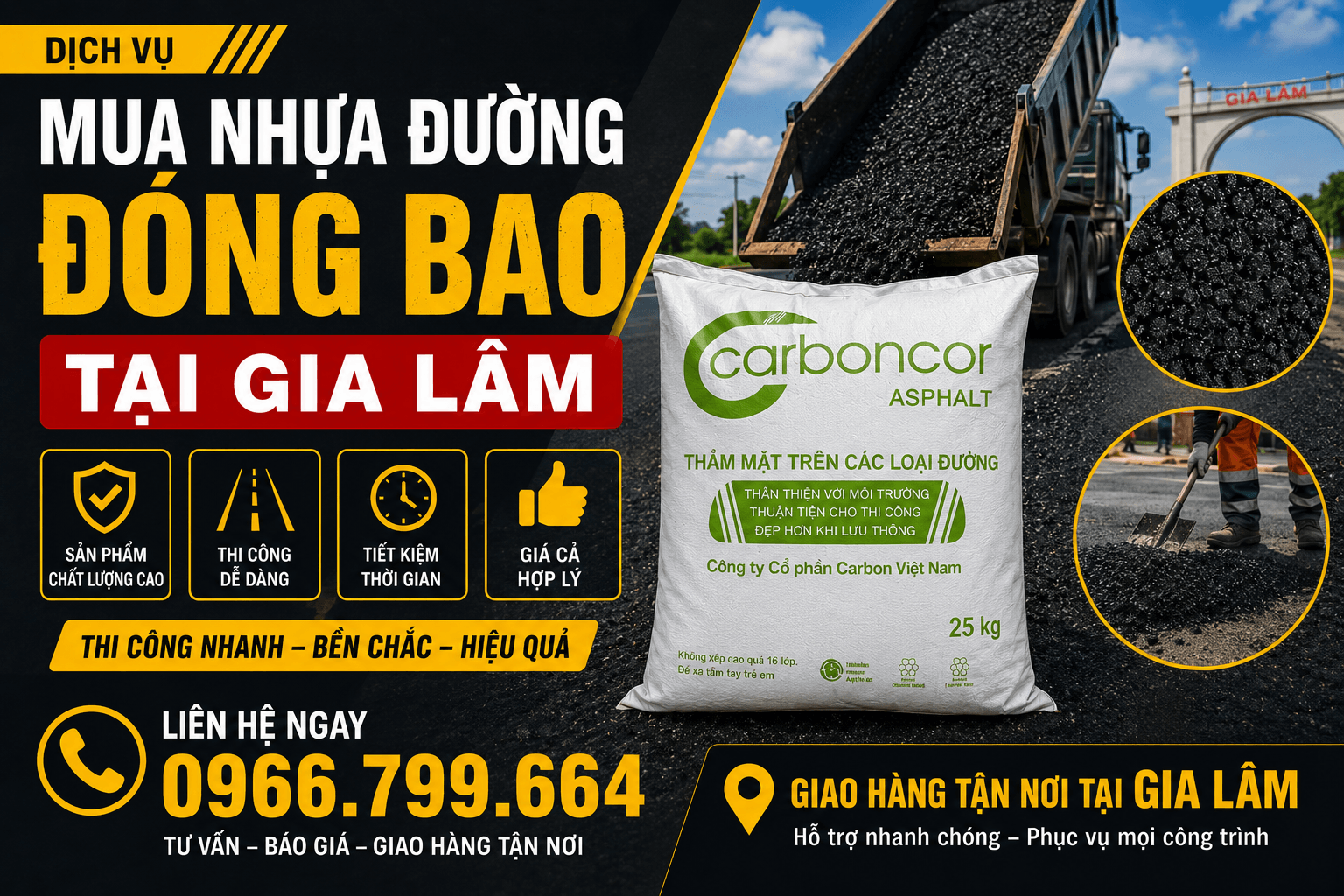 Mua Nhựa Đường Đóng Bao Tại Gia Lâm