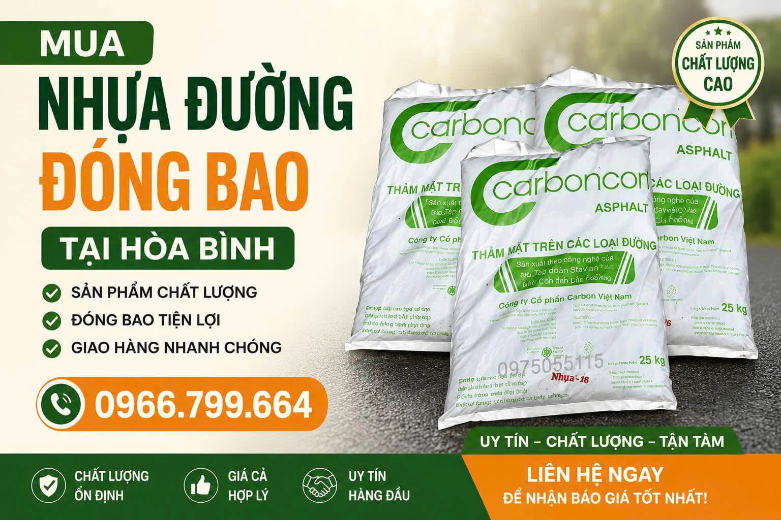 Mua Nhựa Đường Đóng Bao Tại Hòa Bình