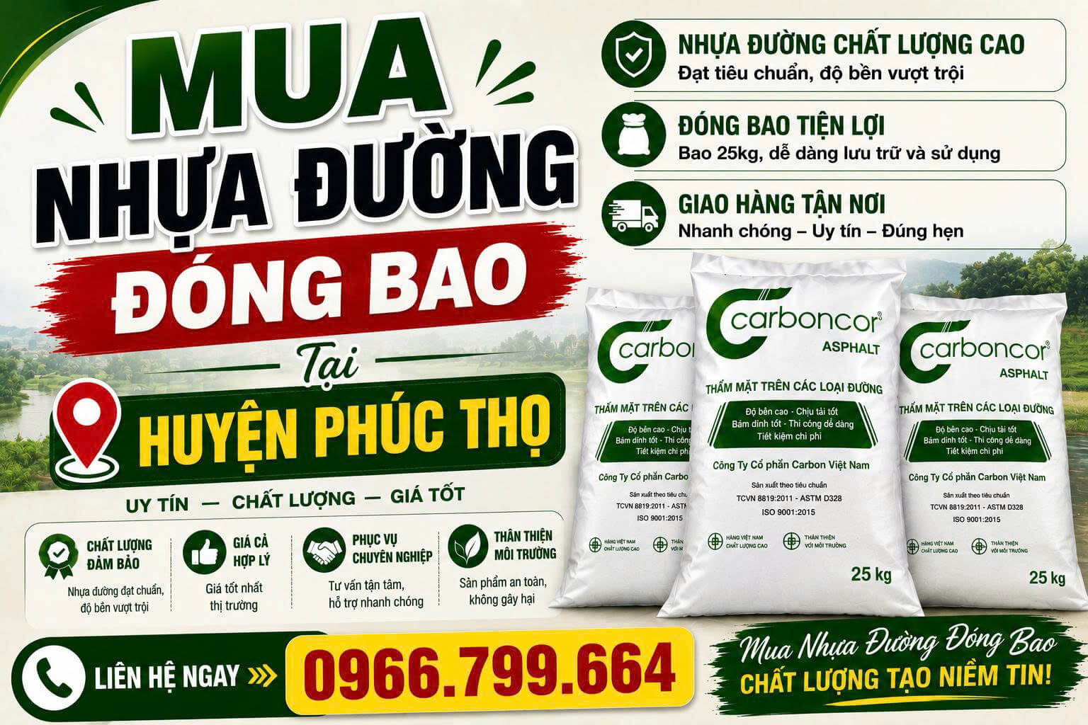 Mua Nhựa Đường Đóng Bao Tại Huyện Phúc Thọ