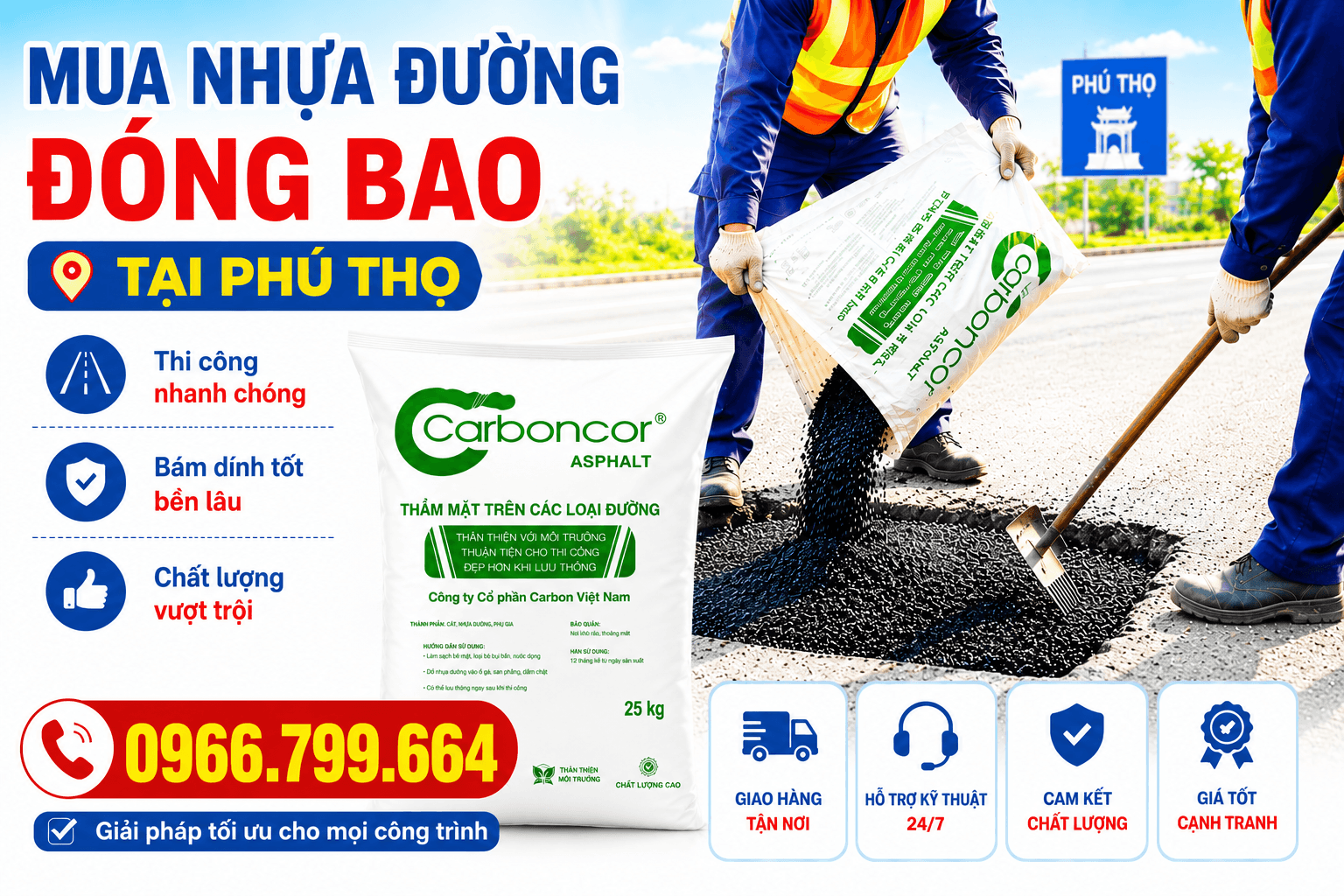 Mua Nhựa Đường Đóng Bao Tại Phú Thọ