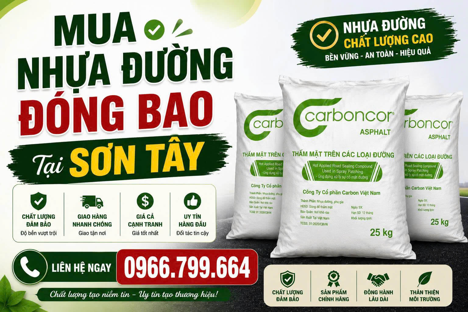 Mua Nhựa Đường Đóng Bao Tại Sơn Tây