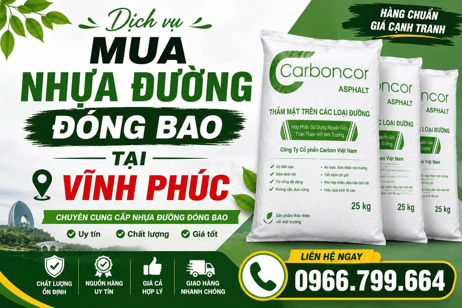 Mua Nhựa Đường Đóng Bao Tại Vĩnh Phúc