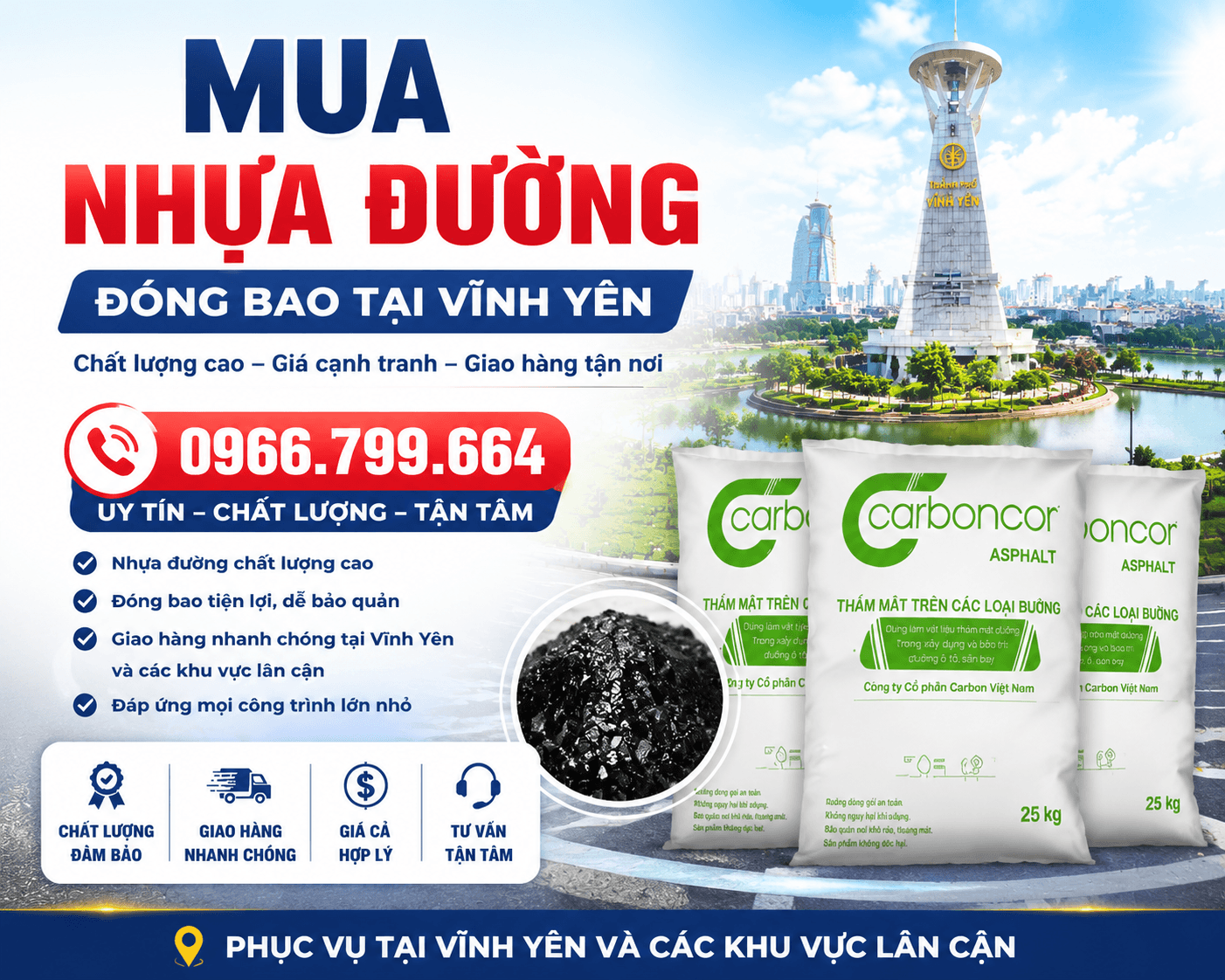 Mua Nhựa Đường Đóng Bao Tại Vĩnh Yên